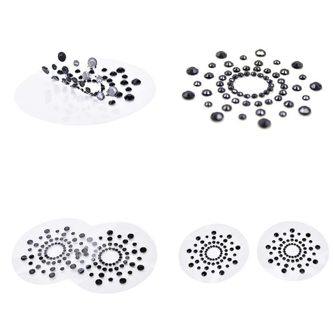 1 Pair  Jewels Body  Big Classic Festival Breast Bling Gem Cluster Self Adhesive Stick On Paint Decor At Clubbing ► Photo 1/5