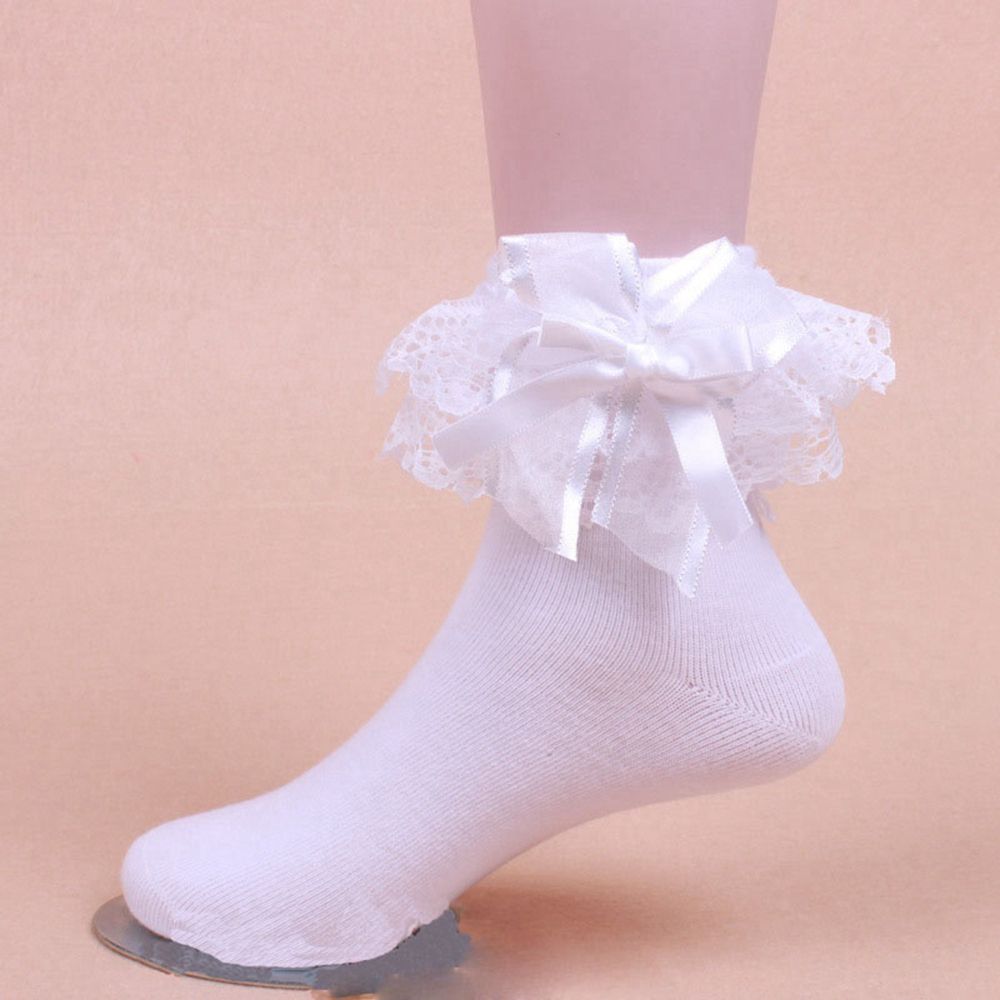 Lolita Shoes Women's Retro Lace Ruffle Ankle Socks - Frilly Princess School Socks (Multi-Colored) Ruffle Socks - Foto 8