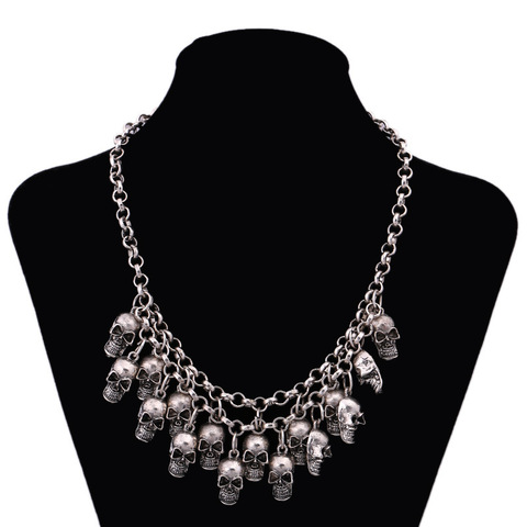 Punk Multi-layer Skull Necklace Gothic Jewelry Women Fashion Rock Vintage Pirate Skeleton Statement Necklace Collier Femme ► Photo 1/1