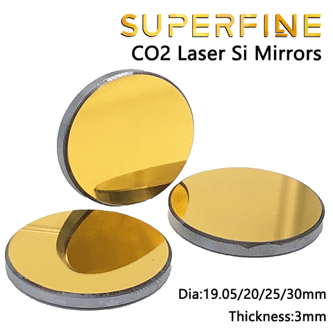 Superfine pack of one CO2  Si laser mirror dia 19 20 25 30mm thickness 3mm for laser engraving cutting machine parts ► Photo 1/4