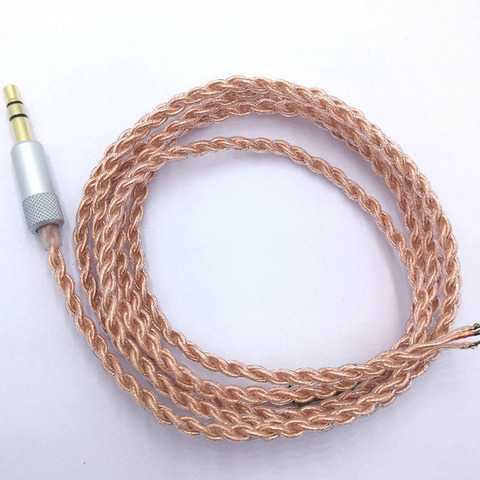 RY-C10 copper single crystal earphone super soft wire fever repair upgrade Metal plug ie800 wire DIY Headphone Cable 19-core x 4 ► Photo 1/6