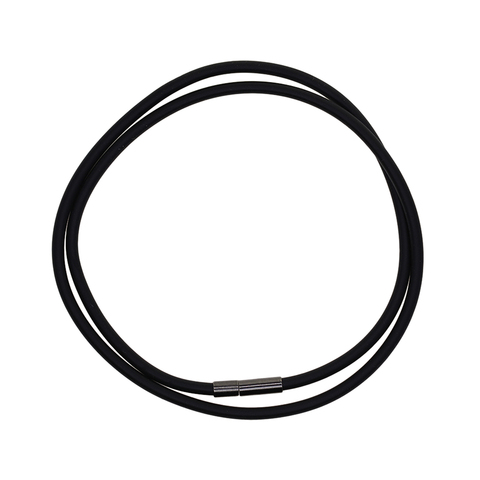 Black Silicone Rubber 3mm Tubing Cord Necklace with Locking Clasp
