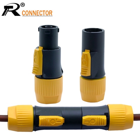 2pcs/lot IP65 Waterproof 3PIN AC Power Connector Male/Female Plug Connector OUT/IN 250V Power Plug for Stage Light LED Screen ► Photo 1/6