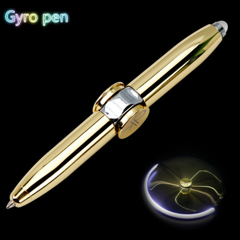 Fingertip Gyroscope Decompression Pen Decompression Vent Artifact Class Boring Creative LED Luminous Metal Pen Children's Toys ► Photo 1/6