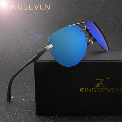 KINGSEVEN Aluminum Magnesium Polarized Sunglasses Men Driver Mirror Sun glasses Male Fishing Female Eyewear For Men ► Photo 1/5