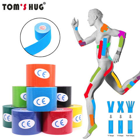 5 Size Waterproof Kinesiology Tape Athletic Tape Bandage Sports Knee Protector Recovery Strapping Gym Tennis Muscle Pain Relief ► Photo 1/6
