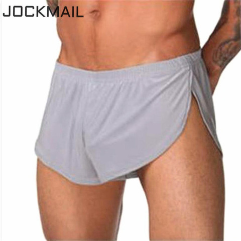JOCKMAIL Brand Men's Sexy men underwear boxer shorts ice silk Lounge Men Trunks Home Sleepwear Underpants Gay Underwear panties ► Photo 1/6