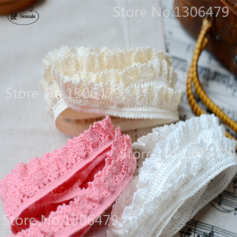 10yards/lot 3 Color Options Exquisite   Soluble Embroidery Cotton Thread Elastic Force Lace  DIY Clothing Accessories RS1021 ► Photo 1/4