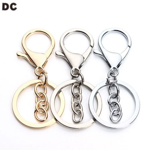 DC 5pcs/lot 30mm Accessories For Jewelry Lobster Clasp Hook Keychain Split Keyring Jewelry For Diy Jewelry Making Accessories ► Photo 1/6