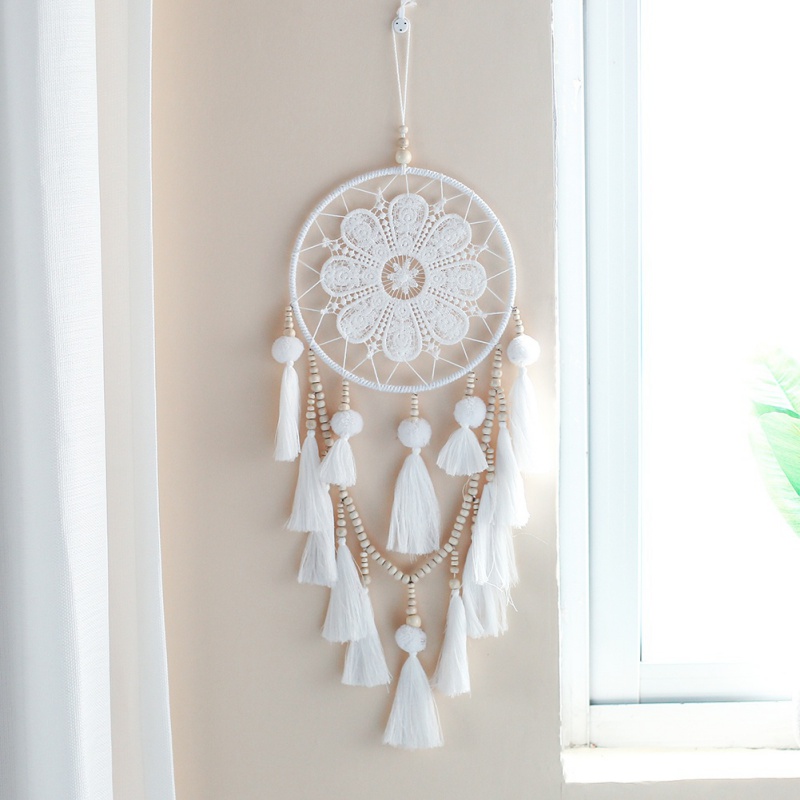 1pcs Handmade Dreamcatcher Indian Style Woven Wall Hanging Decoration White Wedding Party Decor Alitools - India Wall Art Decor