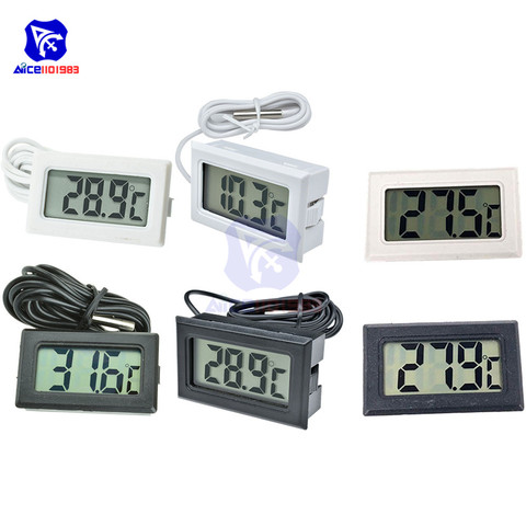 Mini Digital LCD Thermometer Temperature Meter Monitor Gauge for Home Application Car Greenhouse with 1M/2M Sensor Probe ► Photo 1/6
