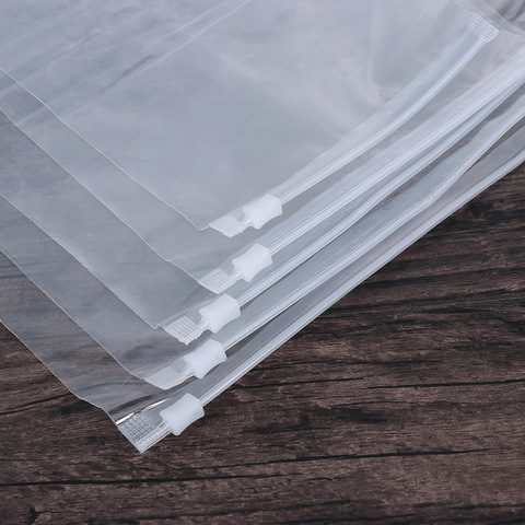 5PCS/Lot Clear Transparent Plastic Package Cloth Travel Storage Pouch Waterproof Bag Zipper Lock Self Seal Cloth Organizer ► Photo 1/6