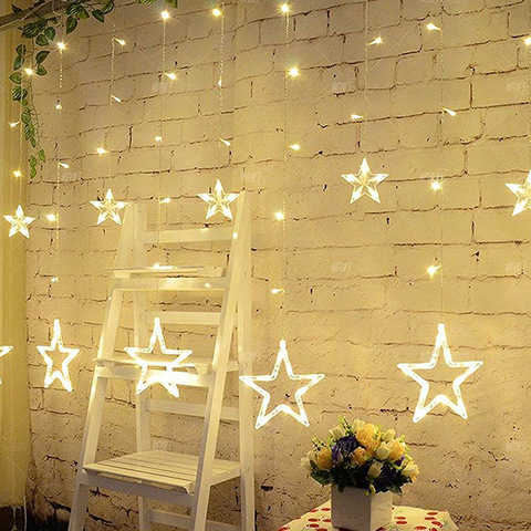 LAIMAIK 2.5M Christmas lights AC220V or 110V fairy lights Star Curtain LED String For Party Wedding Garland Lighting decoration ► Photo 1/6