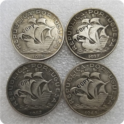 1933.1937.1942.1948 PORTUGAL 10$10 ESCUDOS COIN COPY commemorative coins-replica coins medal coins collectibles ► Photo 1/6