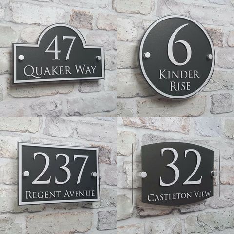 Customize Modern House Address Plaque Door Number Signs Name Plates Glass Effect Acrylic ► Photo 1/4