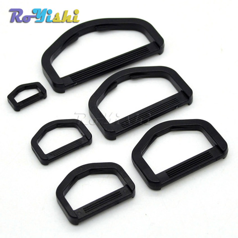 10pcs/pack Plastic D-Ring Webbing Strapping Leather Bag Shirt Craft Black ► Photo 1/6
