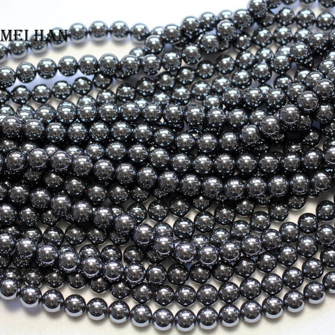 Natural 4mm 6mm (5strand/set) Hematite smooth round loose beads fashion stone for jewelry making design diy bracelet necklace ► Photo 1/3