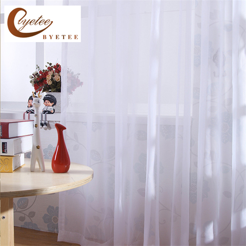 [byetee] White Kitchen Door Tulle Organza Yarn Curtains Doors White For Living Room Gauze Window Curtain Fabrics Voile ► Photo 1/1