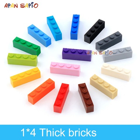 50PCS DIY Building Blocks Thick Figures Bricks 1x4 Dots Educational Creative Size Compatible With lego Toys for Children ► Photo 1/6