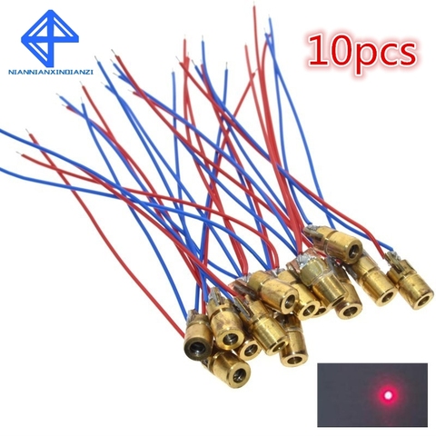 10PCS 5V 650nm 5mW Adjustable Laser Dot Diode Module Red Sight Copper Head Mini Laser Pointer ► Photo 1/6