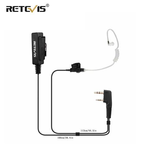 Big Size PTT 2Pin Mic Earpiece Headset For Kenwood Retevis H777 RT5R RT5 RT7 RT22 For Baofeng UV5R BF-888S UV-82 Walkie Talkie ► Photo 1/6