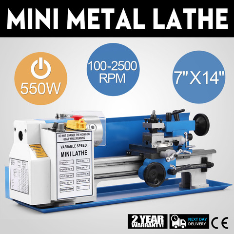 7'' x 14'' Mini  Metal Lathe Tool Machine Variable Speed Milling Digital Display Mini Lathe 550W with tool ► Photo 1/1