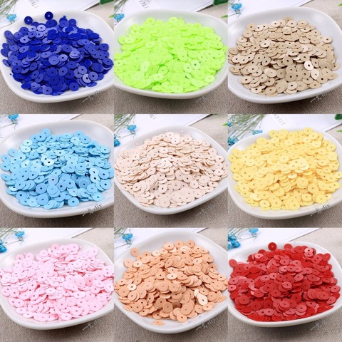 720Pcs(10g) 6mm Paillette Solid Color PVC Flat Round Sequins For Sewing Craft&Wedding Decoration Craft&DIY Handmade Accessories ► Photo 1/6