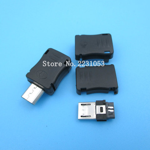 20PCS/LOT Micro USB 5 Pin T Port Male Plug Socket Connector With Plastic Cover for DIY Adapter PCB SDA Data Cable Line ► Photo 1/1