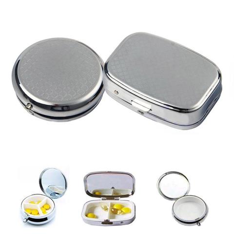 Metal Pill Drug Holder Medicine Tablet Capsule Box Container Storage Travel New Arrival ► Photo 1/6