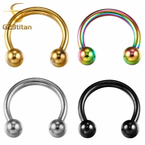 G23titan G23 Titanium Horseshoe 16G Circular Barbell Nose Rings Studs Body Piercing ombligo Jewelry ► Photo 1/6