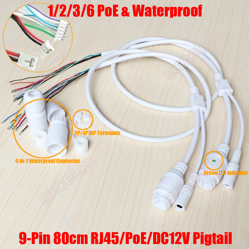 2PCS/Lot High Quality 9-Pin IP Camera Module Network Cable Pigtail