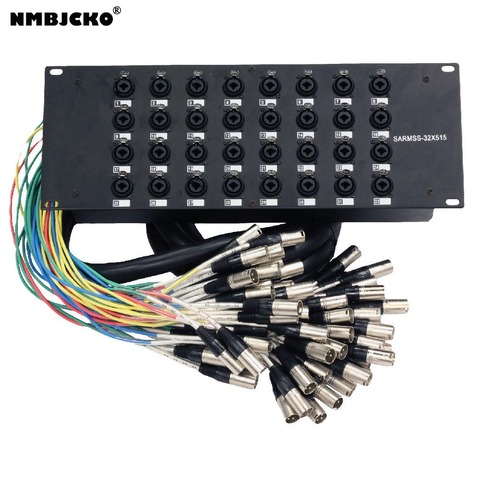 High quality NMBJCKO 4U Rack Mount 32 Channel XLR TRS Combo Splitter Snake Cable - 5' and 15' XLR trunks ► Photo 1/1