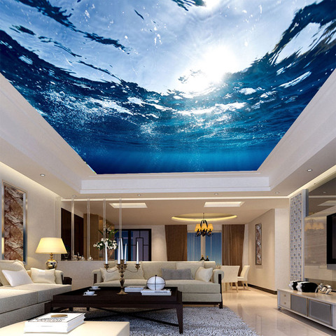 Custom Any Size 3D Mural Wallpaper Underwater World Suspended Ceiling Fresco Living Room Bedroom Ceiling Wall Papers Home Decor ► Photo 1/6