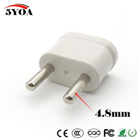 2pcs US USA to EU EURO Europe Travel Power Plug Adapter Charger Converter for USA converter White ► Photo 1/6