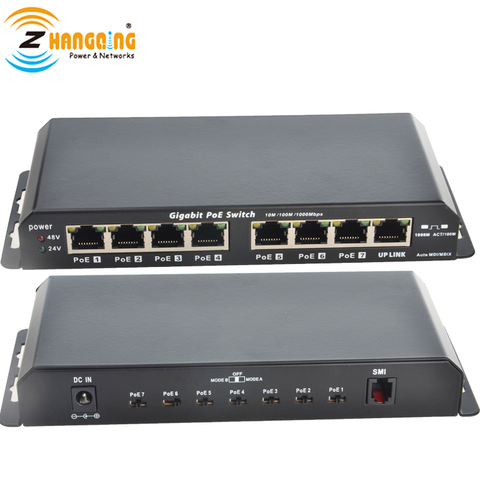 7+1 Port 10/100/1000Mbps Passive Gigabit PoE Switch 802.3af or 24V For IP Camera, VOIP Phone, WiFi Access Point, MikroTik ► Photo 1/4