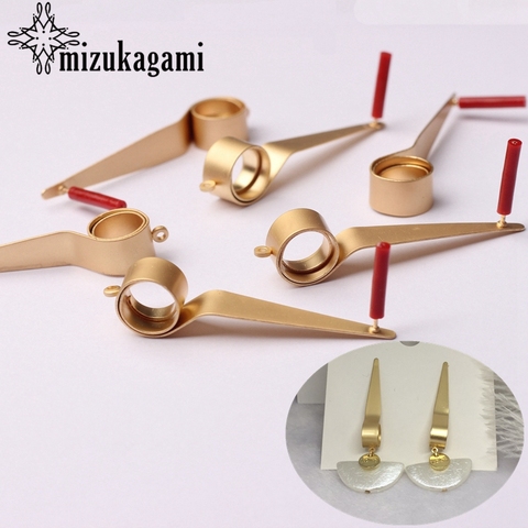 Golden Metal Geometric Whistle Earrings Base Connectors 46*11mm 6pcs/lot For DIY Exaggerated Jewelry Earrings Making Accessories ► Photo 1/6