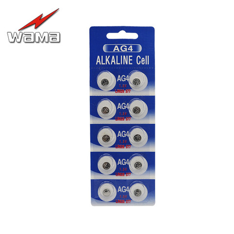 10pcs/pack WAMA AG4 Button Cell Coin Battery SR626 LR66 177 626 SR66 377 LR626 1.5V Alkaline Batteries Disposable Drop ship ► Photo 1/5