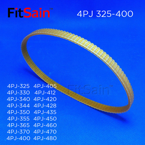 FitSain-V-ribbed belt Woodworking planer width 10mm Multi wedge PJ Belt pulley 4 slots 4PJ-325/330/340/344/350/355/365/370/400mm ► Photo 1/6