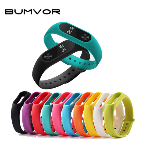 BUMVOR Pure Strap Original Mi Band  Strap for xiaomi mi band 2 Replacement Bracelet Silicone Wristband Accessories Miband ► Photo 1/6