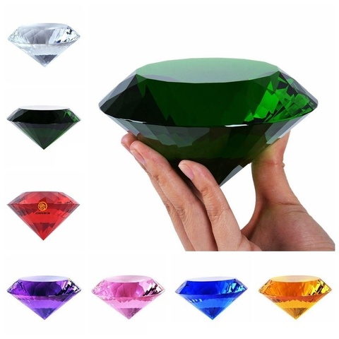 60-100mm Colorful Crystal Glass Diamond Paper Weight Gorgeus Crystal Wedding Decoration Wedding Valentine Gifts ► Photo 1/6