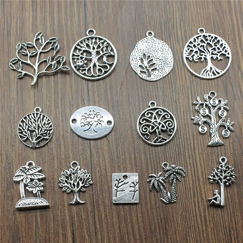 20pcs/lot Charms Tree Antique Silver Color Lucky Tree Pendant Charms Life Tree Charms For Jewelry Making ► Photo 1/2