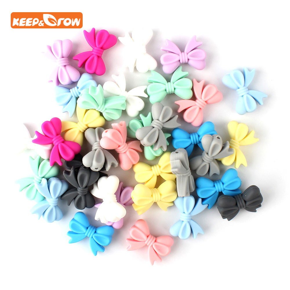 10pcs/lot Bracelet Baby Teether BPA-Free Silicone Mom DIY Necklace Chew Beads 