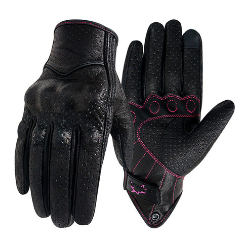 Women Motorcycle Gloves Touch XS S M Racing Leather Guantes Cycling Glove Female Motocross Motorbike Luvas Mujer Mulheres ► Photo 1/6