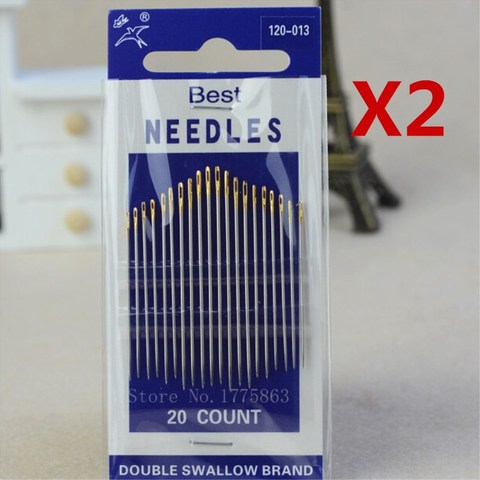 2Pack=(40Pcs) High Quality Hand Sewing Needles Stitcher Thread Harness Craft Hand Stitch Tool for Leather Craft AA7376 ► Photo 1/1
