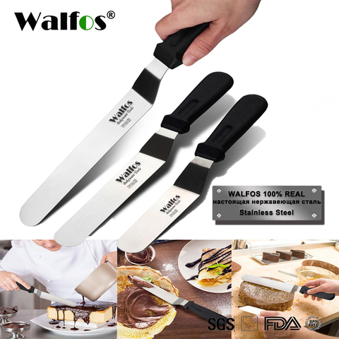 WALFOS Stainless Steel Butter Cake Cream Knife Spatula for Cake Smoother Icing Frosting Spreader Fondant Pastry Cake Decorating ► Photo 1/6