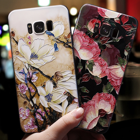 3D Flower Relief Case For Samsung Galaxy M10 M20 M30 J5 J7 J4 J6 Plus 2022 J3 J2 Prime 2016 2017 Note 9 8 10 Soft TPU Case Coque ► Photo 1/6