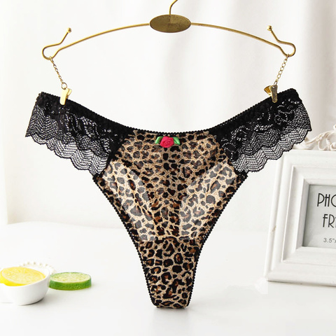 after Birth Underwear Women Women Sexy Leopard Lace G String Pants