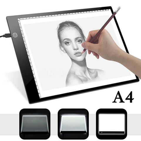 Original Digital Tablets A4 LED Graphic Artist Thin Art Stencil Drawing  Board Light Box Tracing Table Pad Three-level For Copy