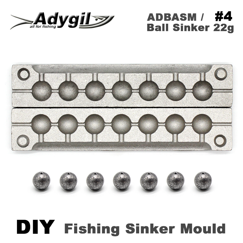 Adygil DIY Fishing Ball Sinker Mould ADBASM/#4 Ball Sinker 22g 7