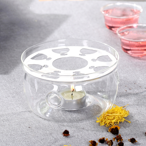 Heating Base Coffee Water Tea Candle Clear Glass Heat-Resisting Teapot Warmer Insulation Base Candle Holder Tea Accessories ► Photo 1/4